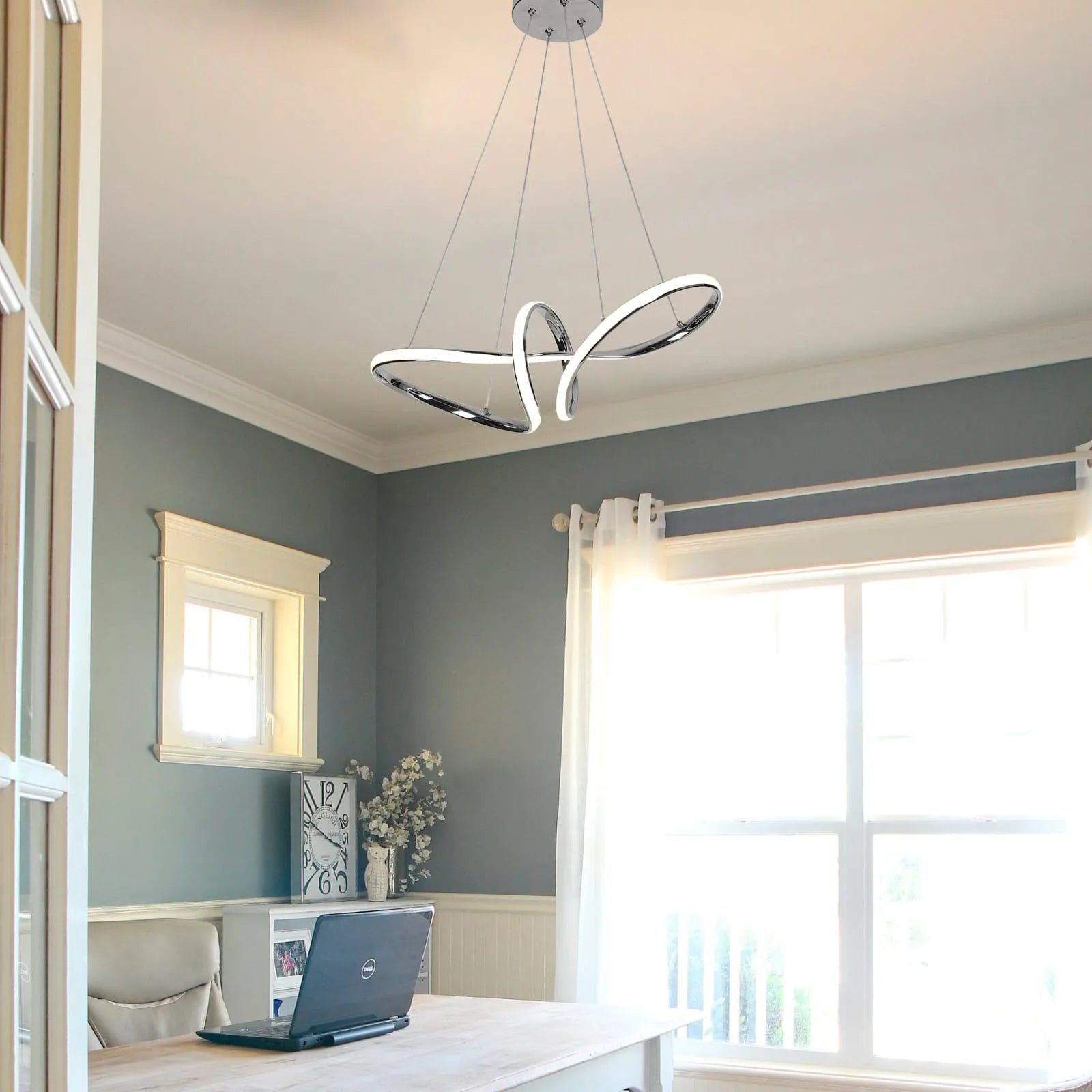 Pendente Paris Prata - Design Moderno com LED Integrado